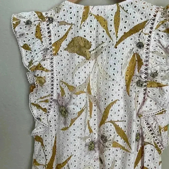 Ted Baker Adaale Cabana Ruffled Button Front Top - Picture 13 of 16